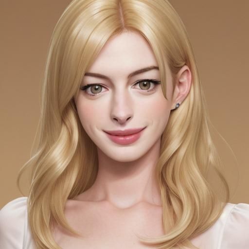 "blonde Anne Hathaway" smiley face to me