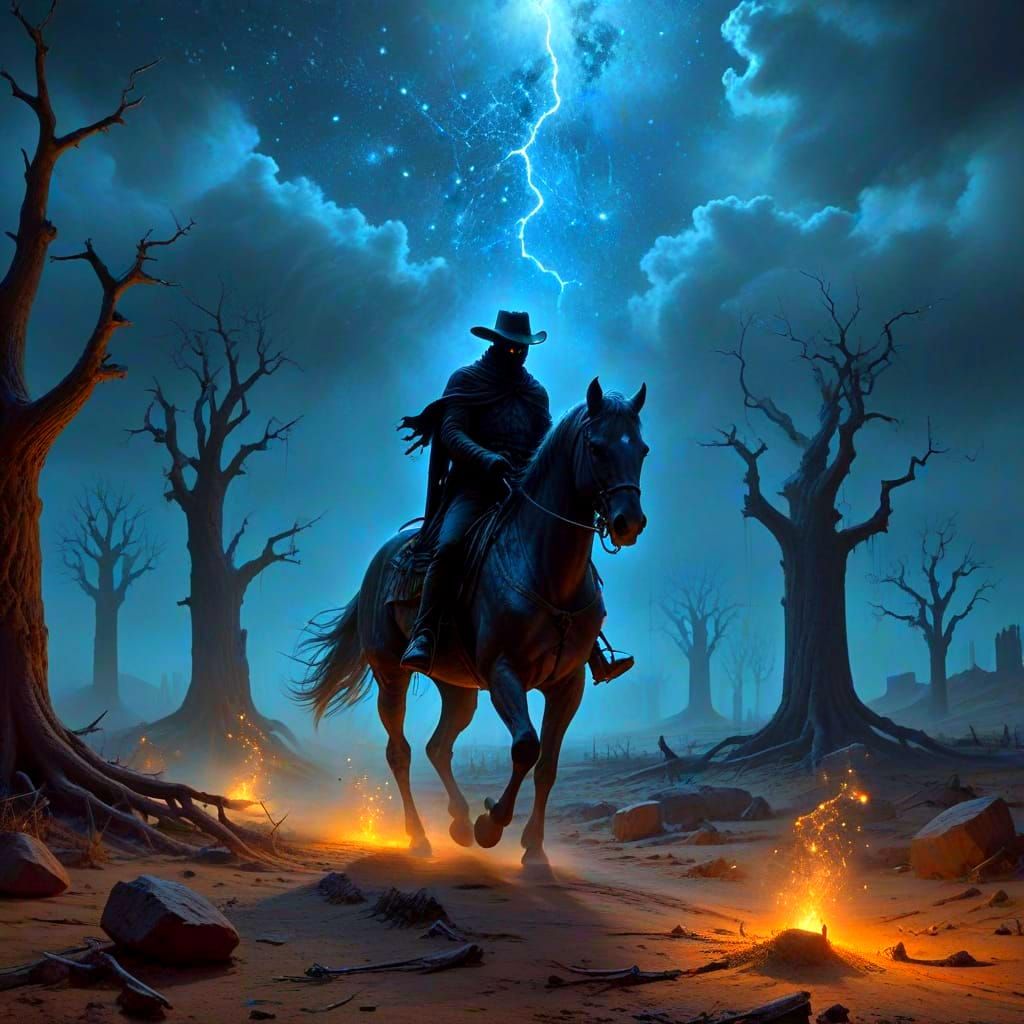 Ethereal Western Ghost Rider in Phantom Saloon