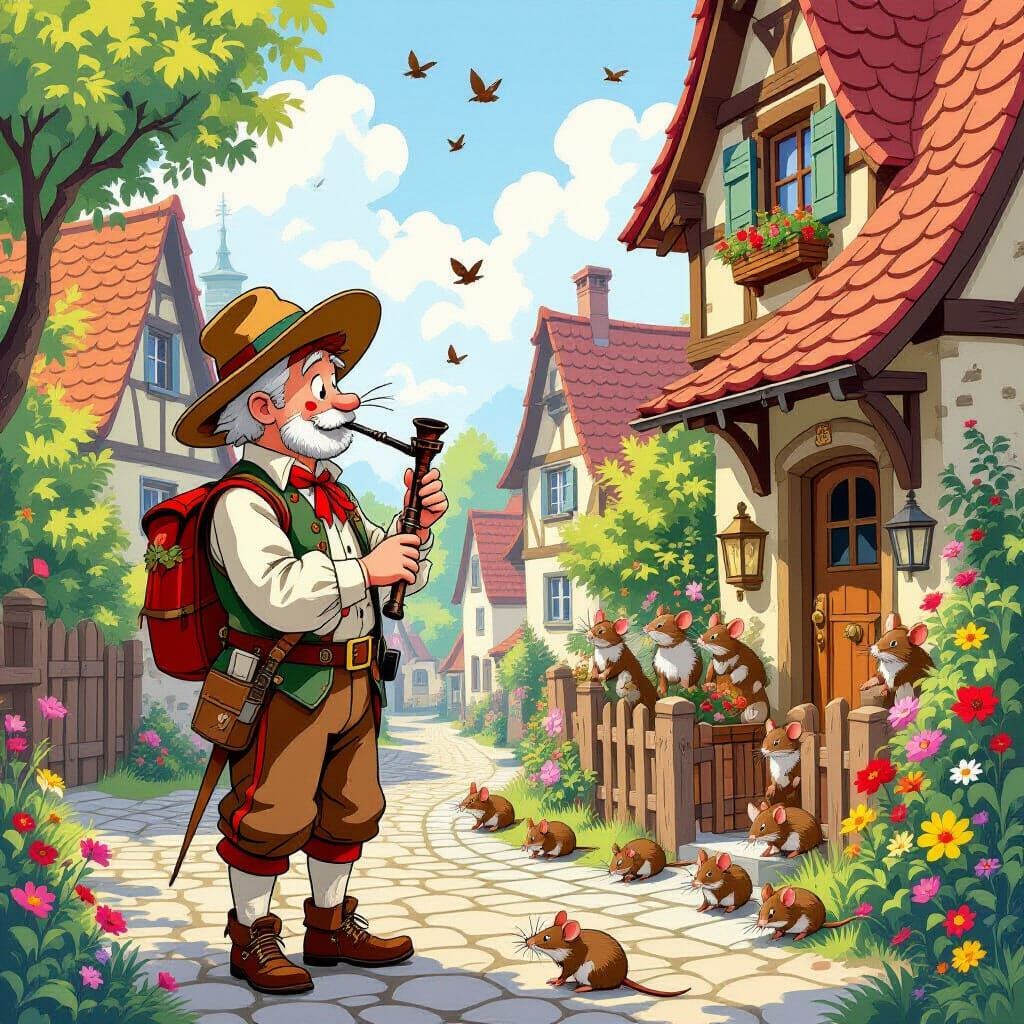 Pied Piper's Whimsical Rat Invasion