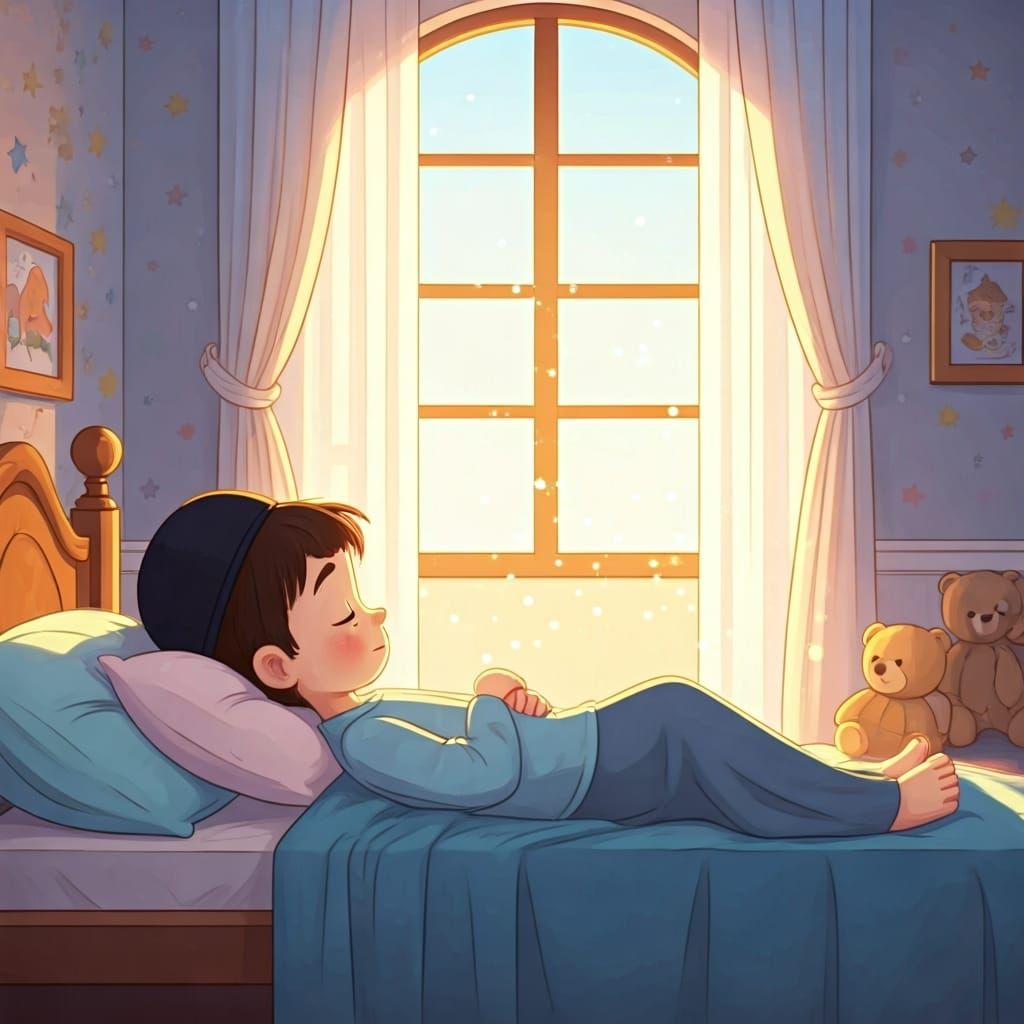 Hasidic Child in Bed, 2D Cartoon Animation
