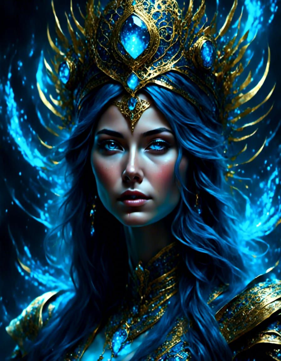 Mysterious Woman Mage Casting a Spell in Fantasy Art