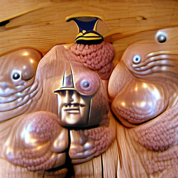 Surreal Captain with Breasts for Facial Features