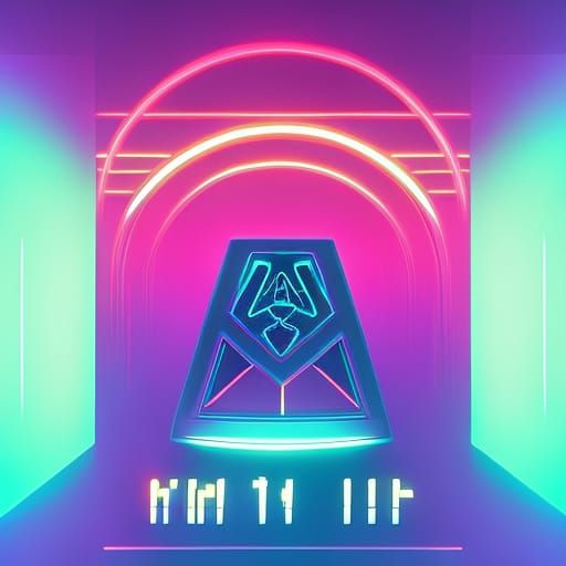 Synthwave Neon Retro Death Metal Art