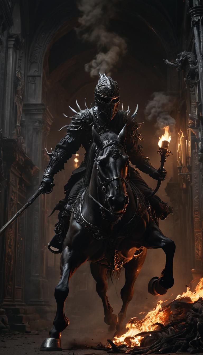 Cursed Knight Ablaze: Dark Fantasy Art