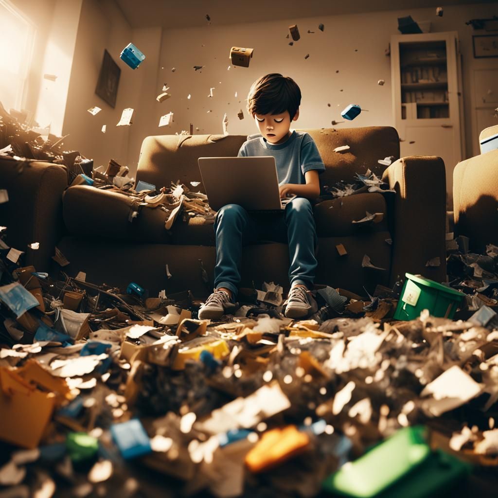 Child Gaming in Grime: A Cinematic Film Still