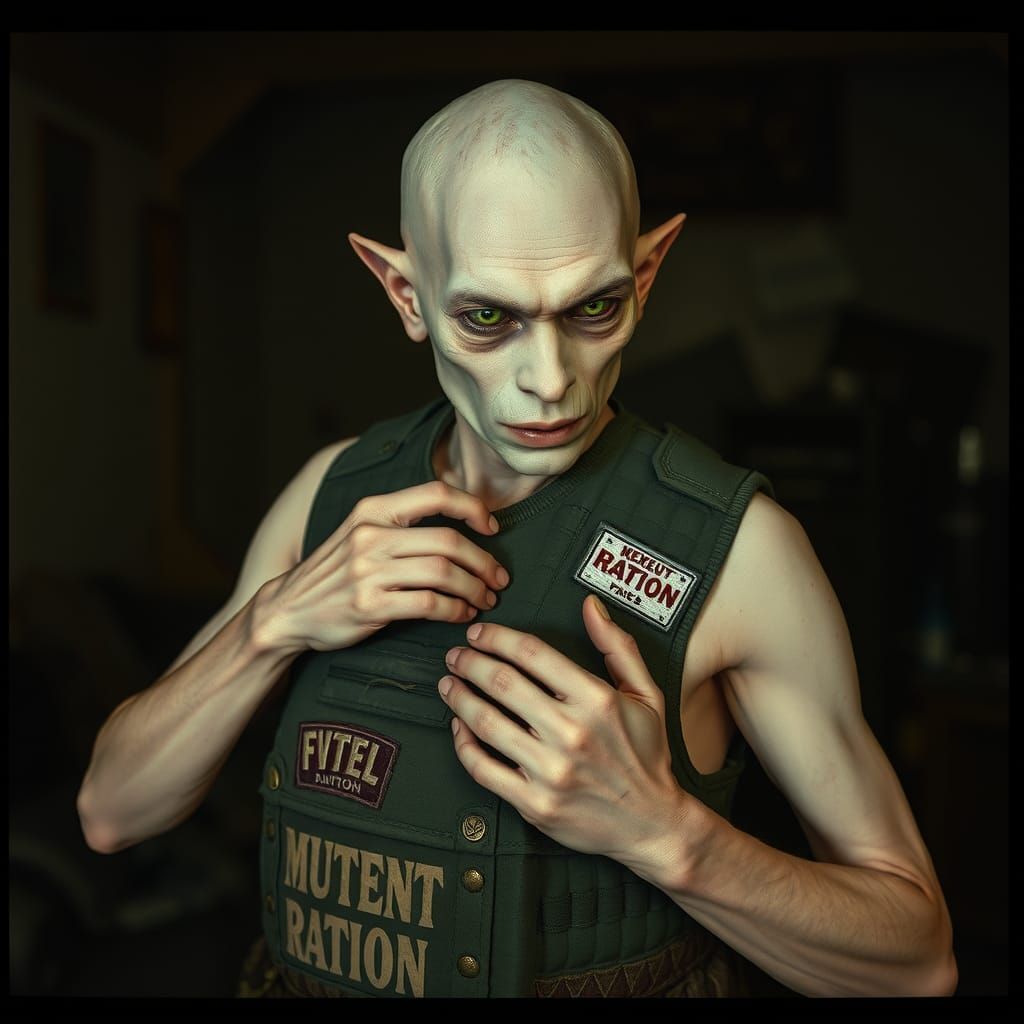 Mutant in Dystopian World: a Cinematic Film Still