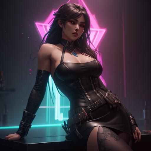 Hyperrealistic Bar Portrait in Splash Art Style