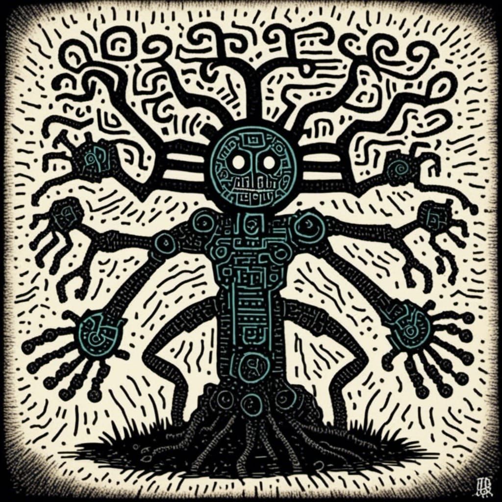 Futuristic Yggdrasil as Robot