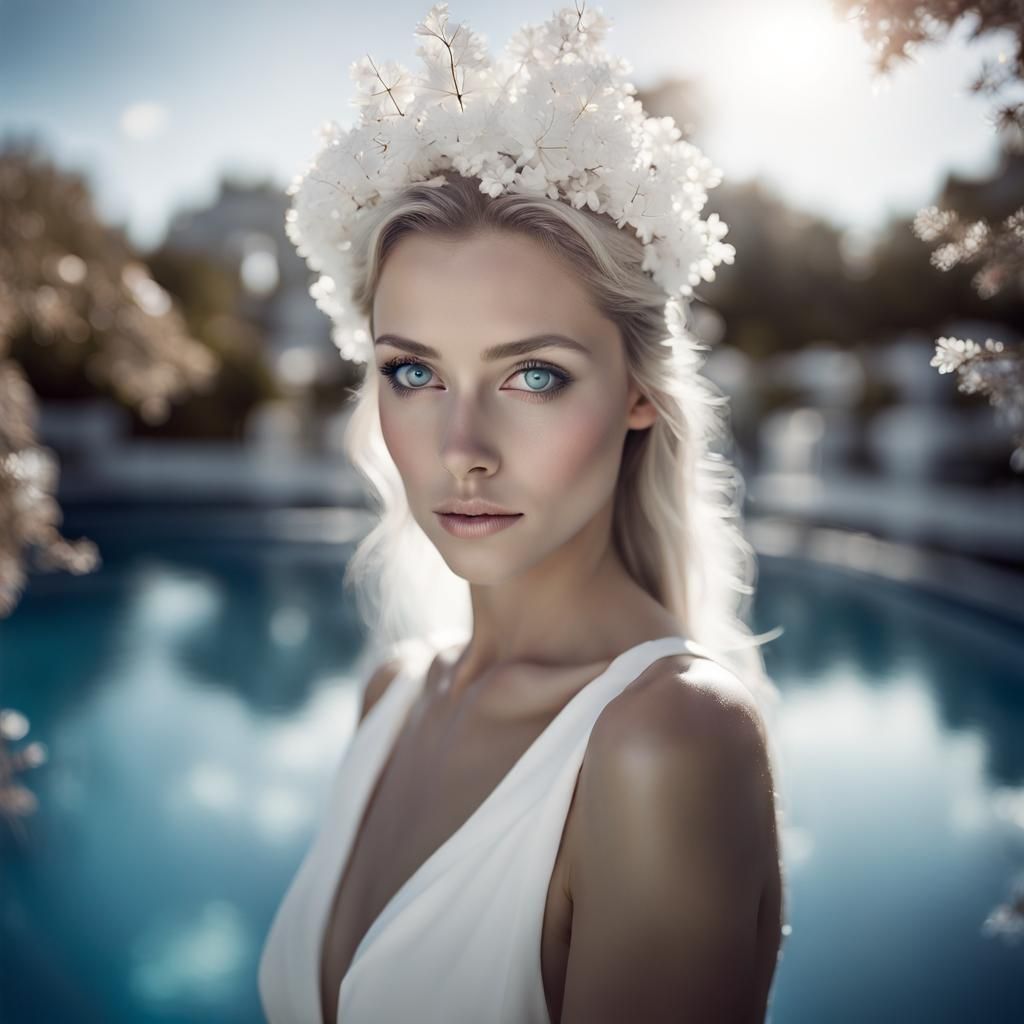 Detailed Portrait with Infrared Lighting and Infinity Pool