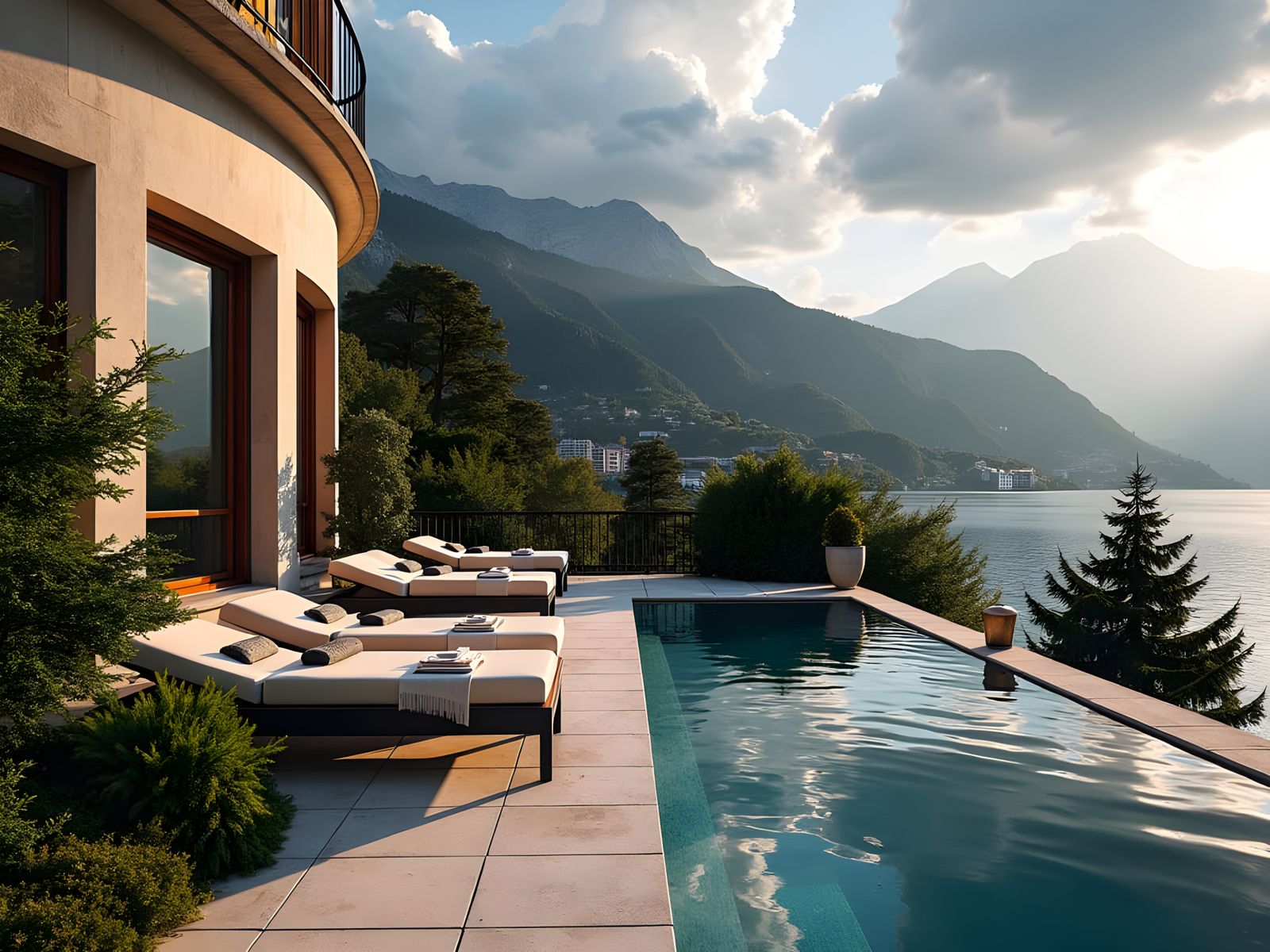 Luxury Mansion Balcony View in Montreux