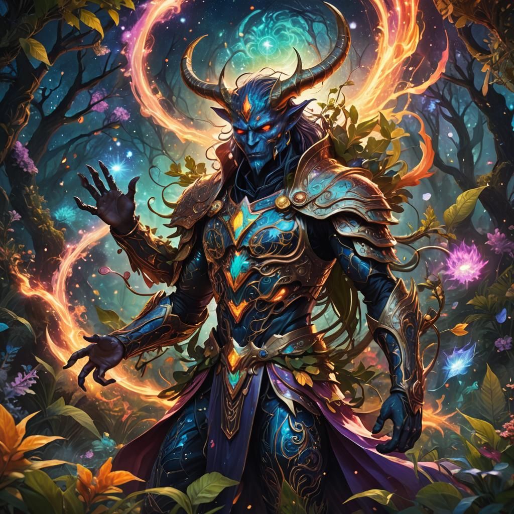 Sagittarius Demon in Surreal Cosmic Landscape