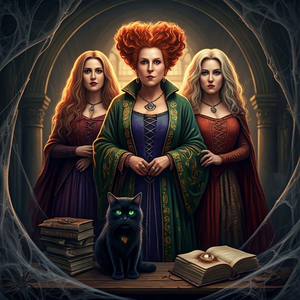 Eerie Witches in Mystical Fog, Cinematic Realism