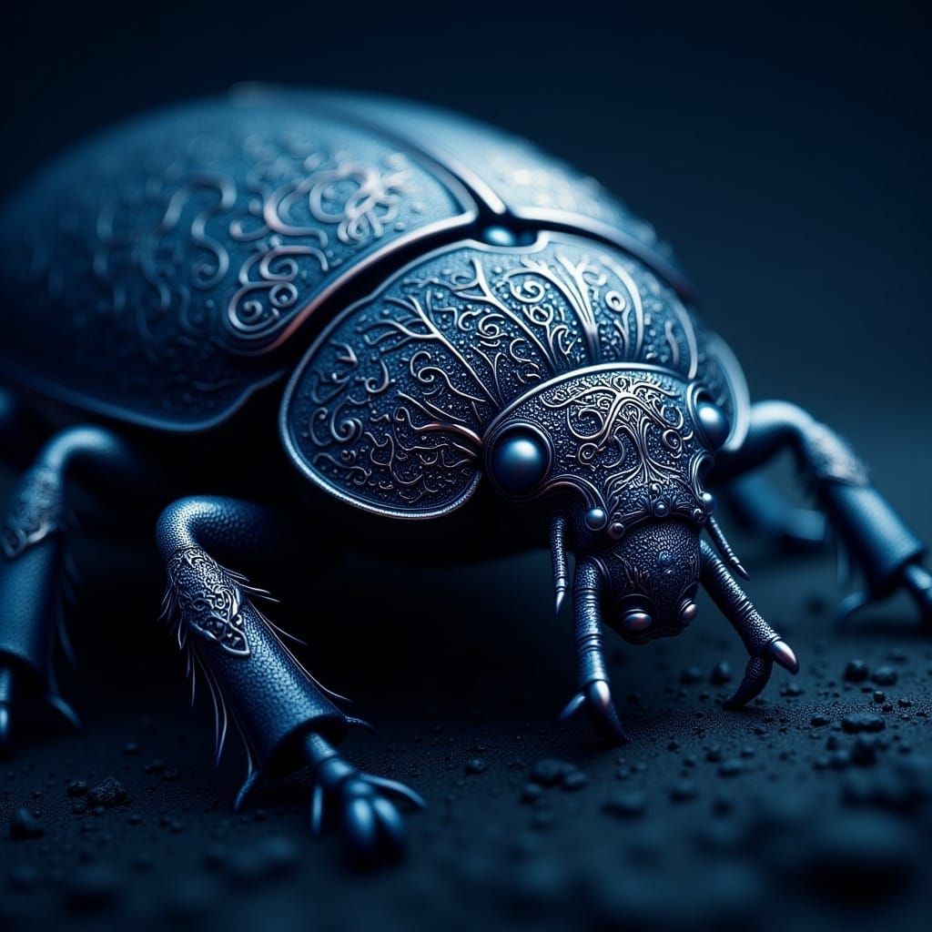 Scarab Beetle with Libra Jewelry in Vector Art