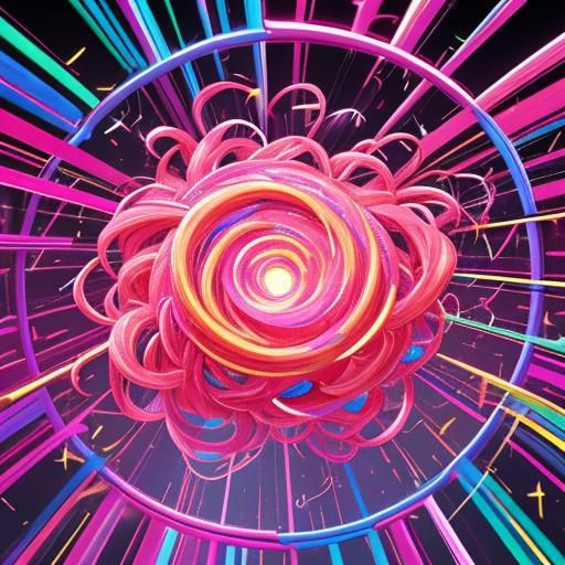 Glitter Spaghetti Dance: A Vibrant Digital Art Piece