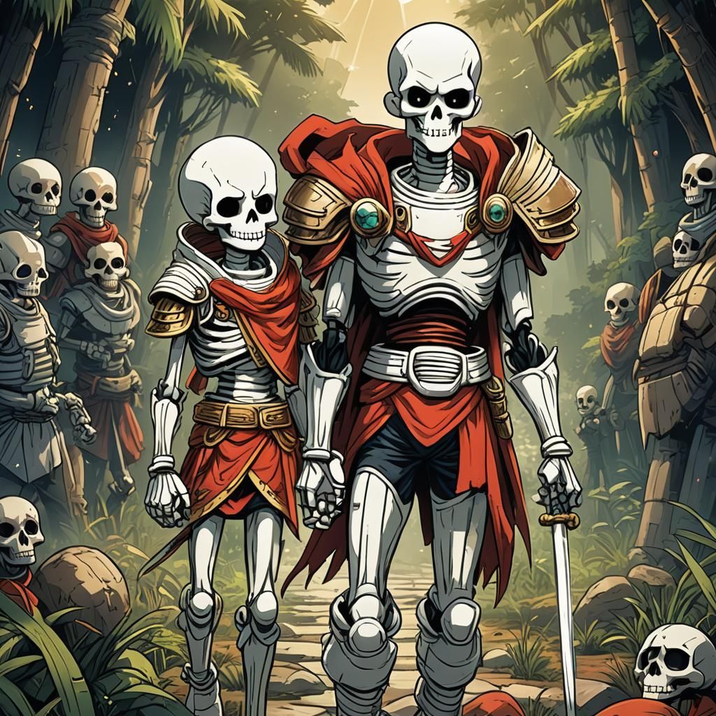 Papyrus from Undertale in Comic Book Art Style