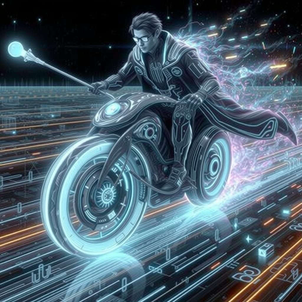 Tron Pop Wizard on Neon Highway