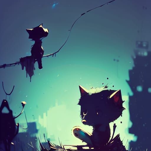 Sad Chibi Animal in Pale Colors