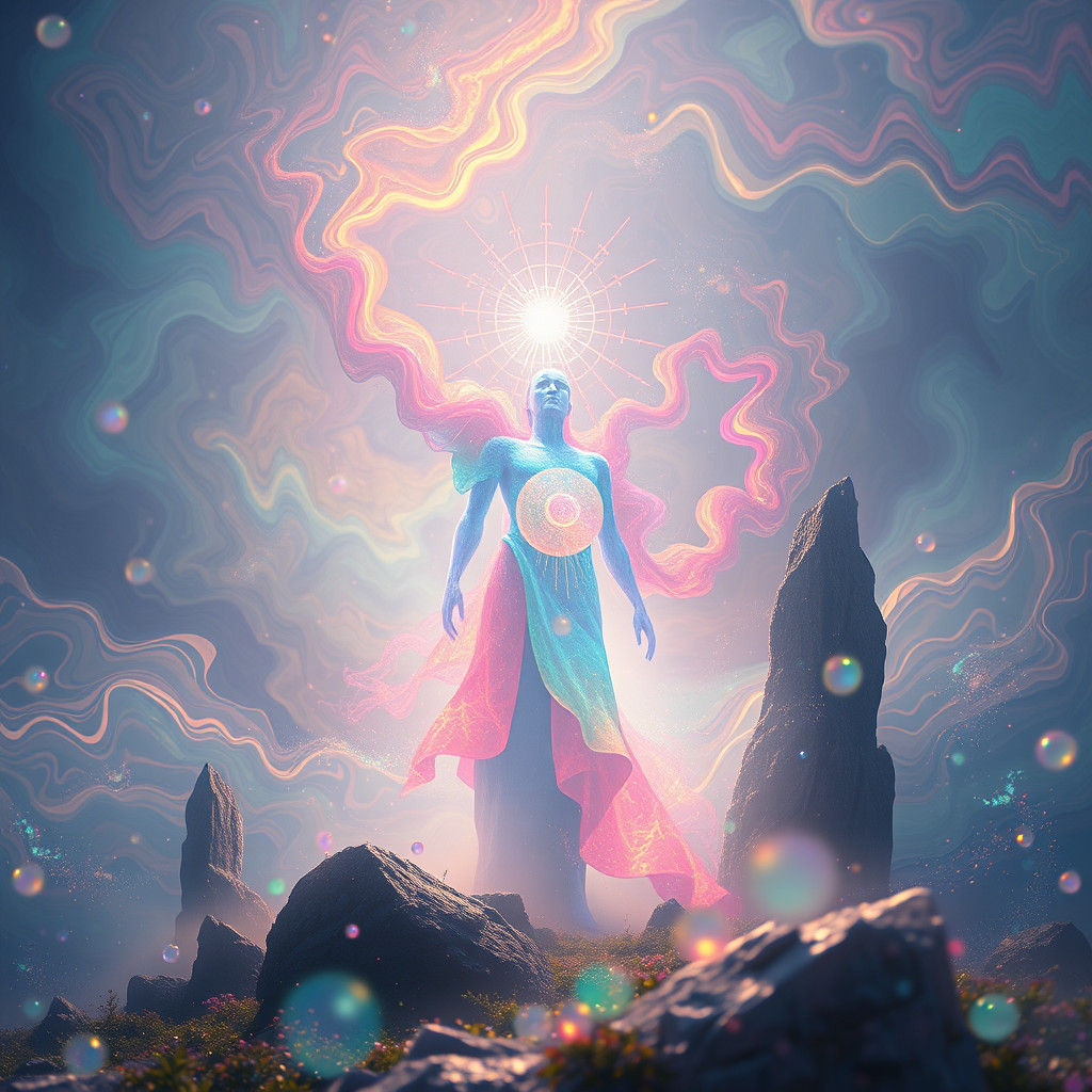 Luminous Being Radiates Light in Dreamscape