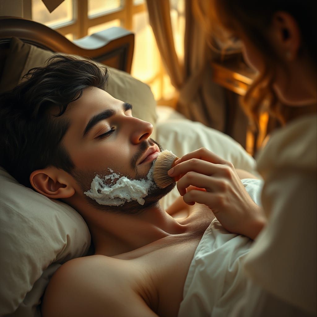 Man in Intimate Morning Moment