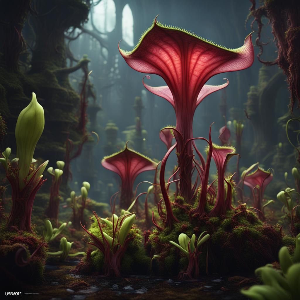 Fantastical Carnivorous Plant in Detailed Matte Painting
