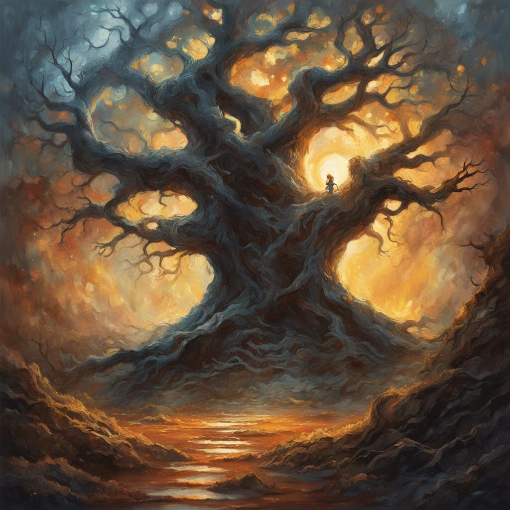 Mystical Tree Guardian in a Fantasy Realm