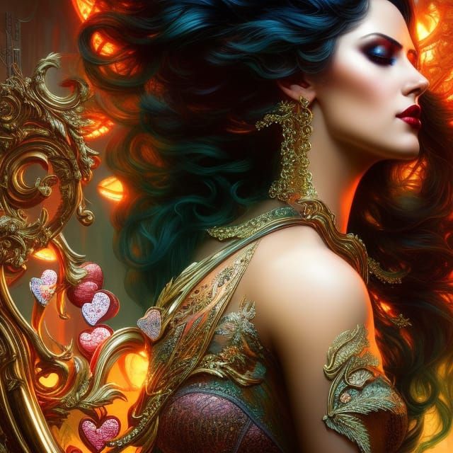 Romantic Gothic Embrace in a Fantasy Setting