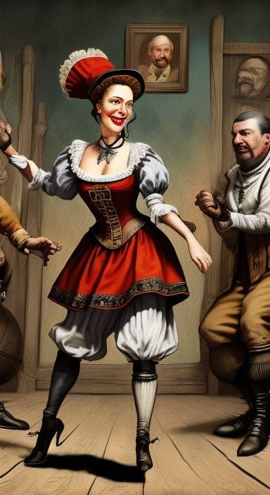 Colonial Tavern Wench Dancing