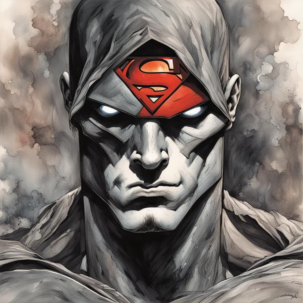 Skull-Headed Superhero Portrait in Dark Fantasy Style