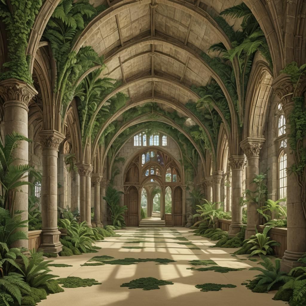 Medieval Hall Meets Seaside in Surreal Collage