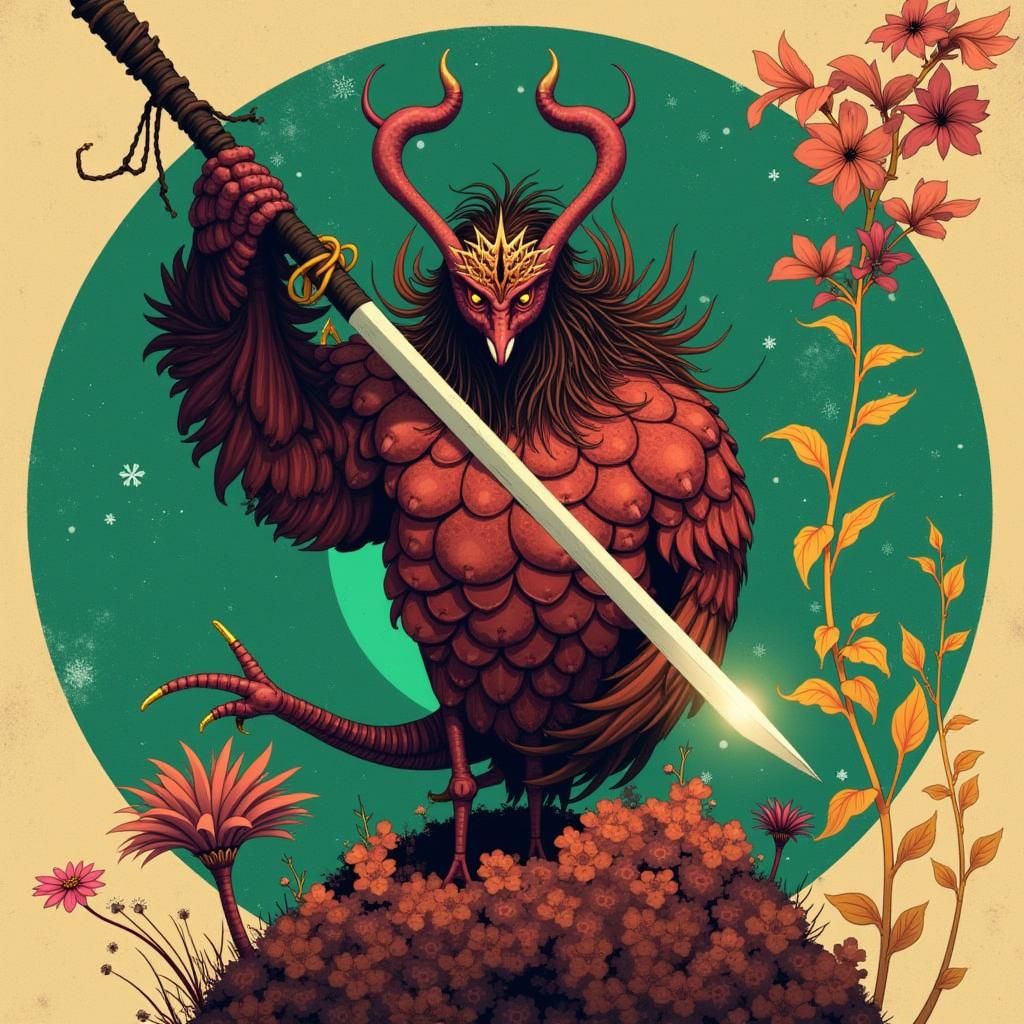 Mythical Croa Swan in Dreamlike Digital Illustration