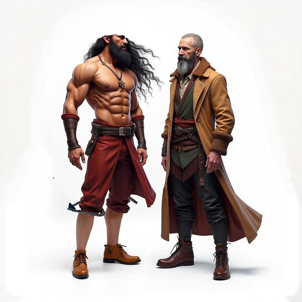 Ethereal Duality: Two Figures on a Vibrant White Canvas