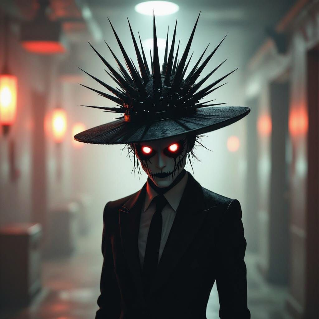 Analog Horror Figure with Knife-Like Spiky Hat