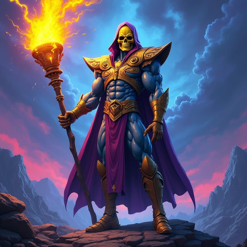 Epic Skeletor in Bold, Dynamic Style