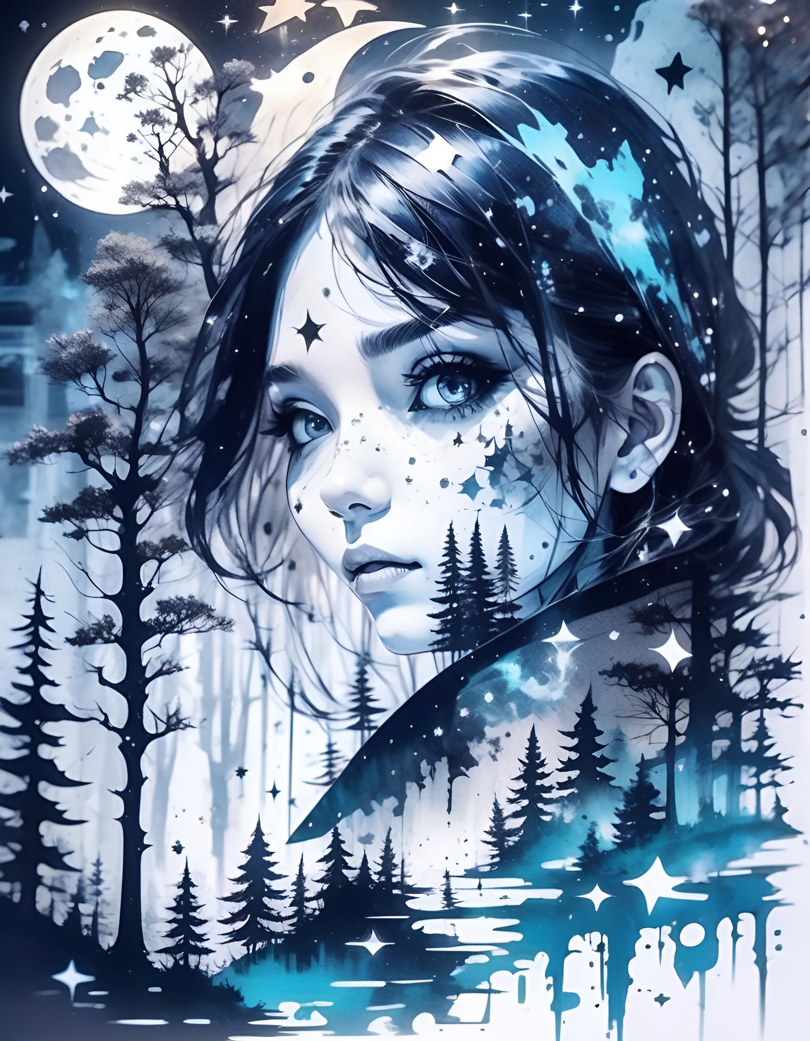 Double exposure in liquid ink