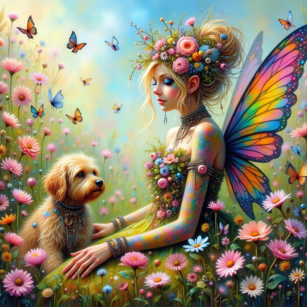 Majestic Fairy in Floral Punk Style