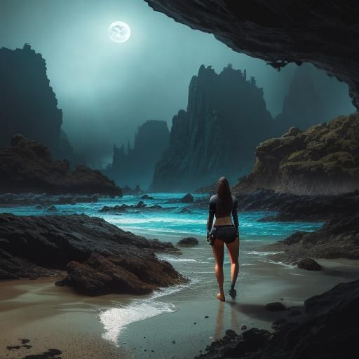 Bikini Model on Exotic Planet in Hyperrealistic Style