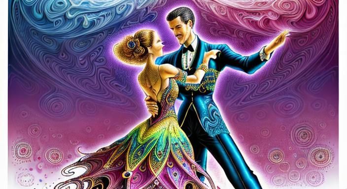 Ballroom Dance in Mixed Media with Zentangle Elements