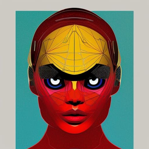 Geometric Pop Art Portrait of an Arab in 8K