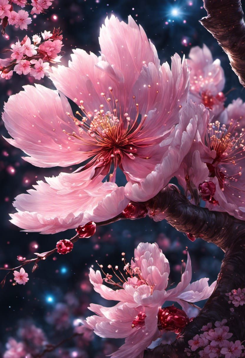 Gorgeous Cherry Blossom Fantasy with Fairy Lights