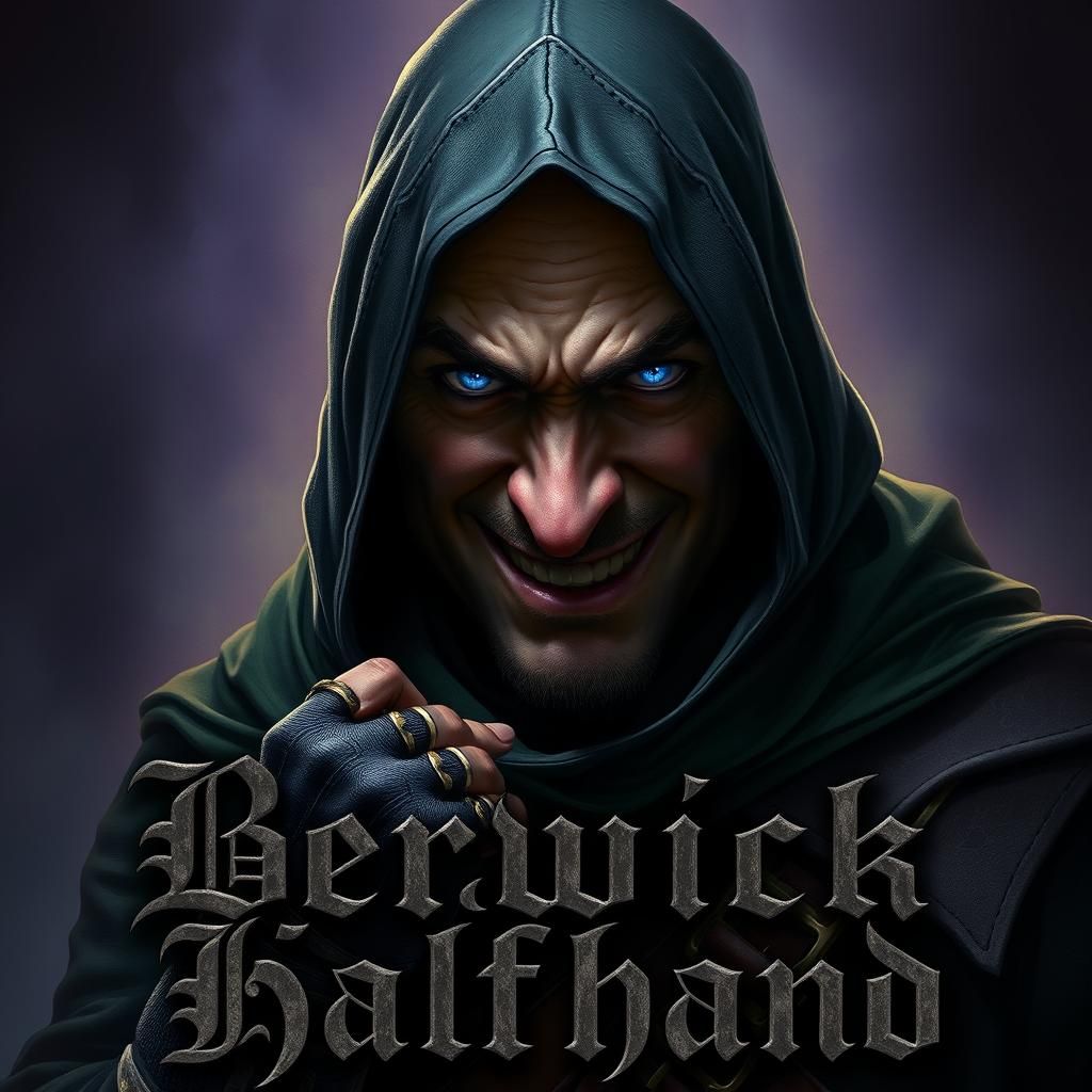 A brooding "Berwick Halfhand" in a gothic font, emblazoned a...