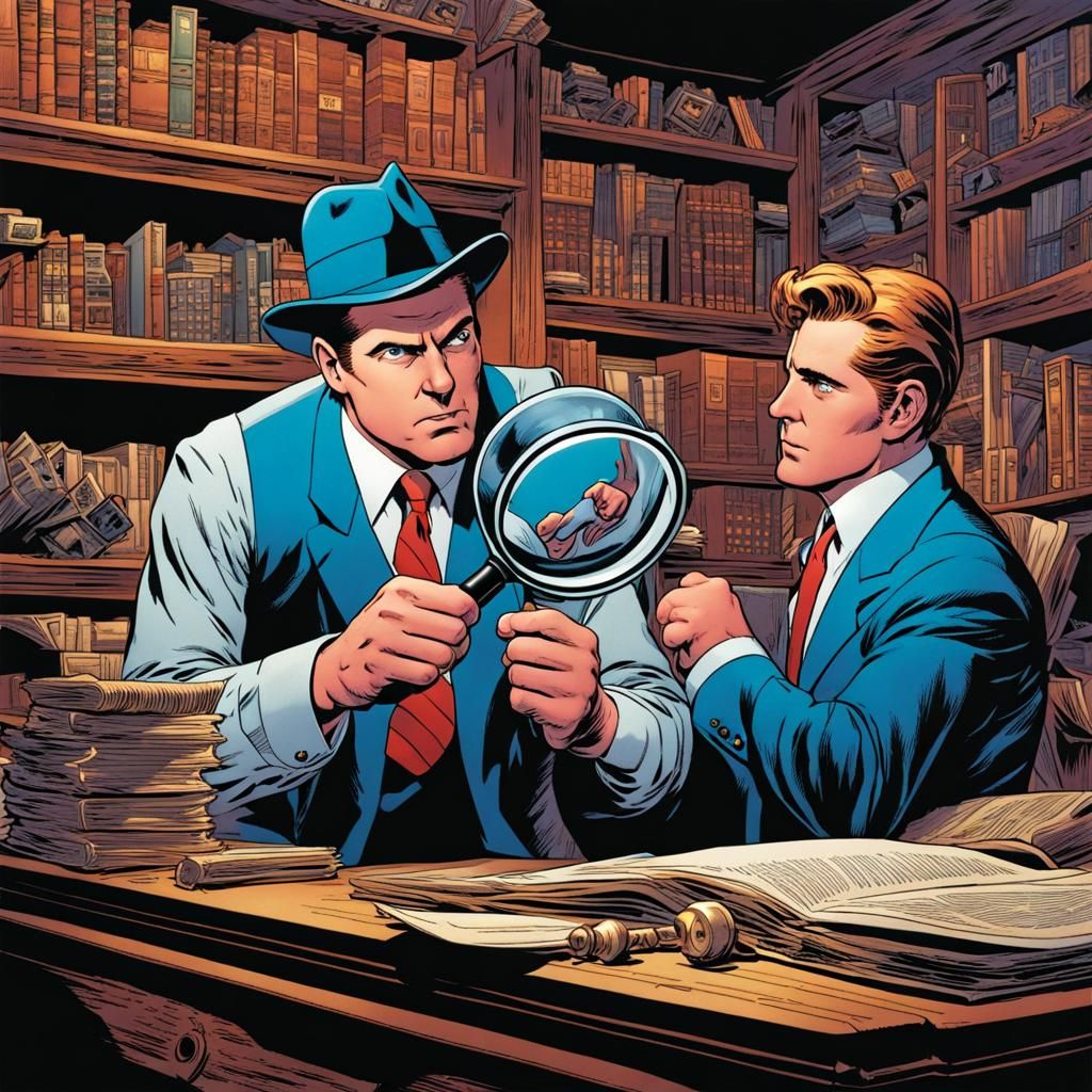 Rip Kirby Detective Investigates Tracks in Comic Book Art