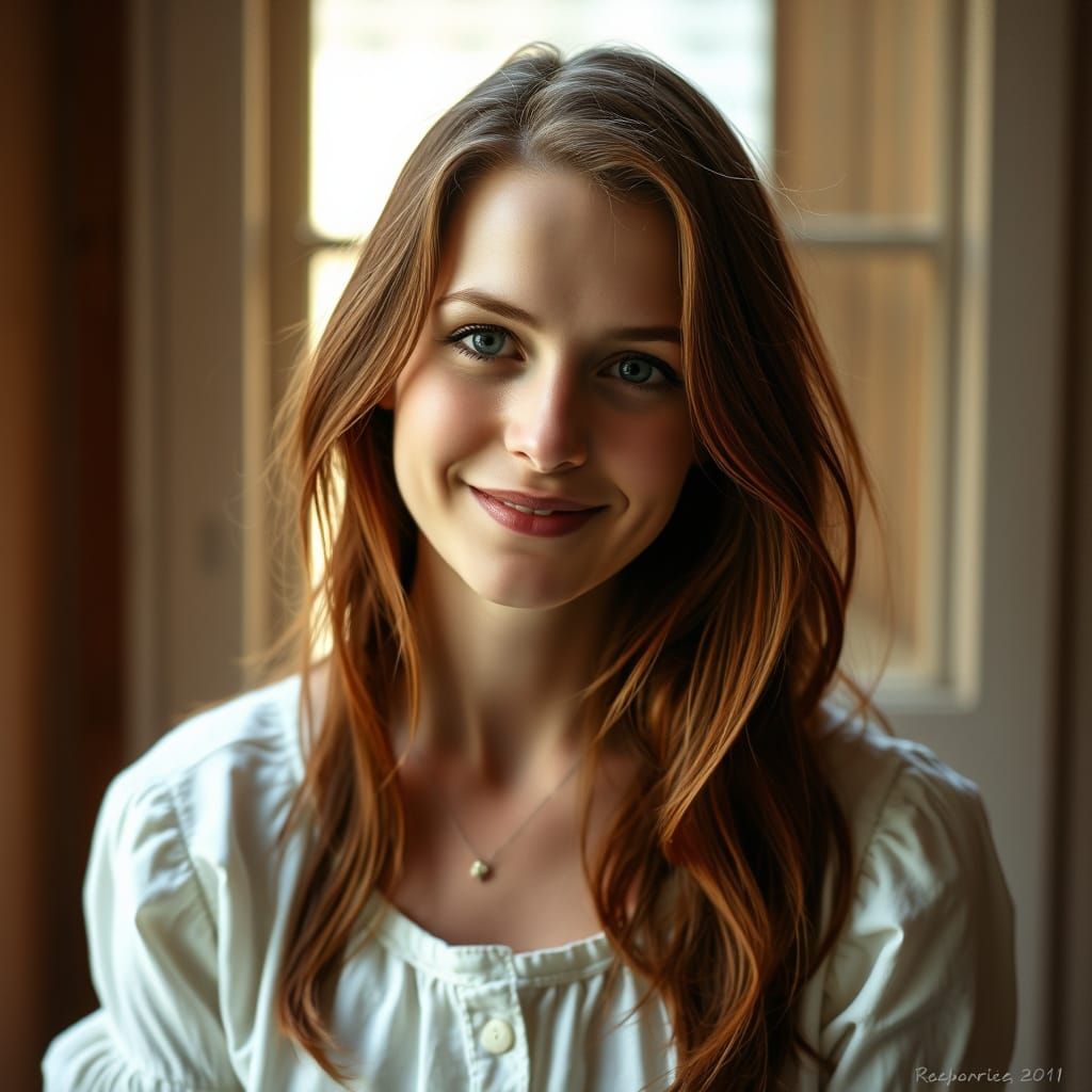 Vermeer-Inspired Portrait of a Woman in Soft Light