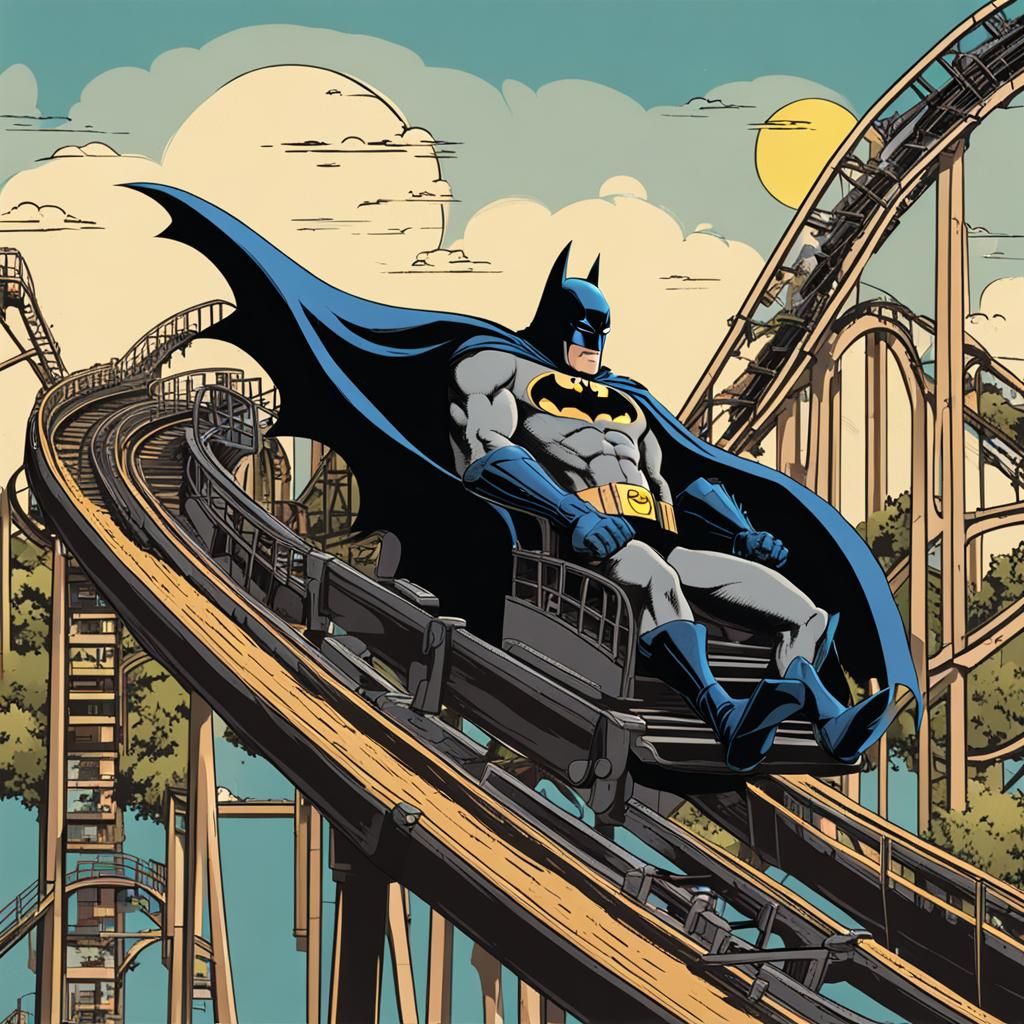 Batman Enjoys Roller Coaster Ride