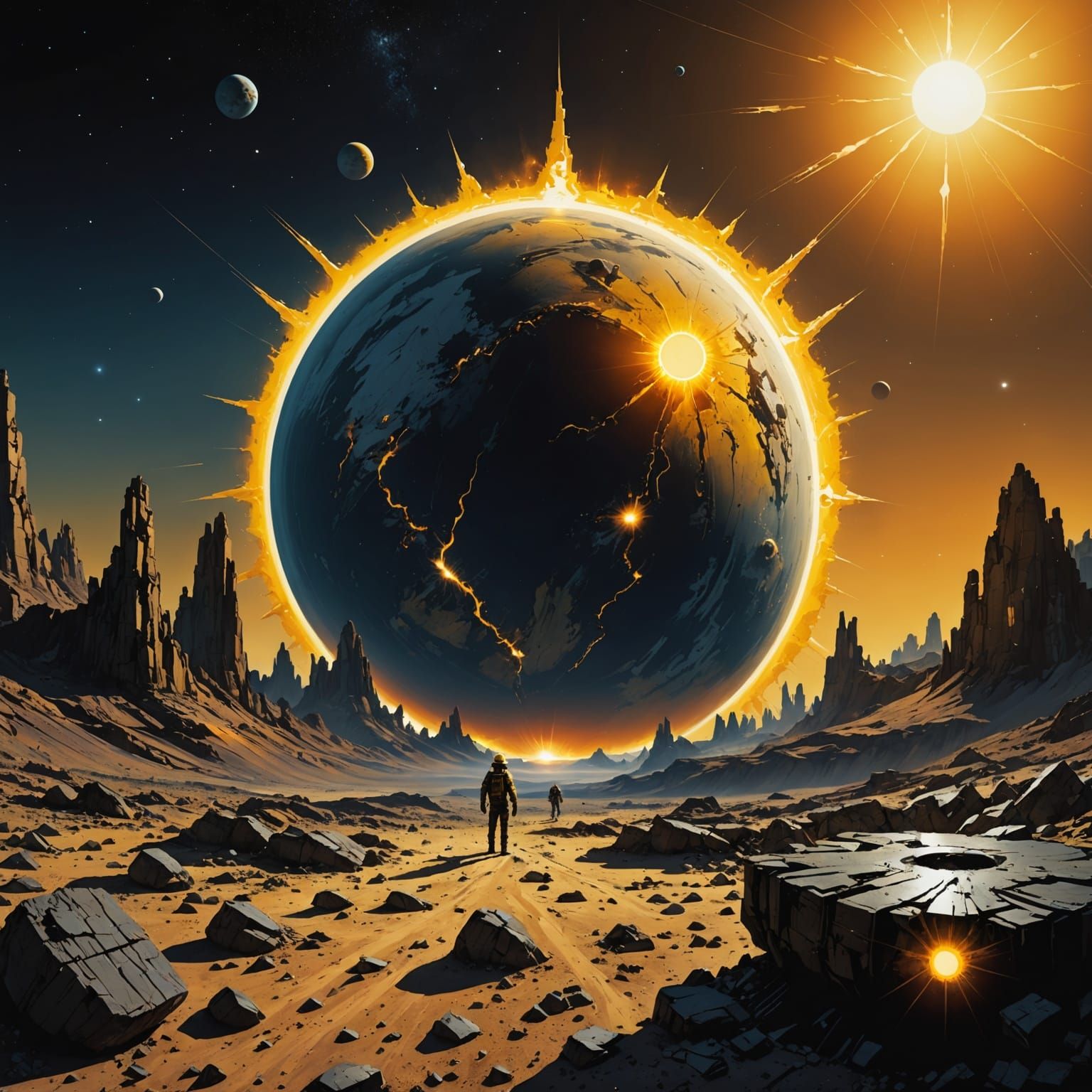 Sci-Fi Sunscape in John Berkey Style