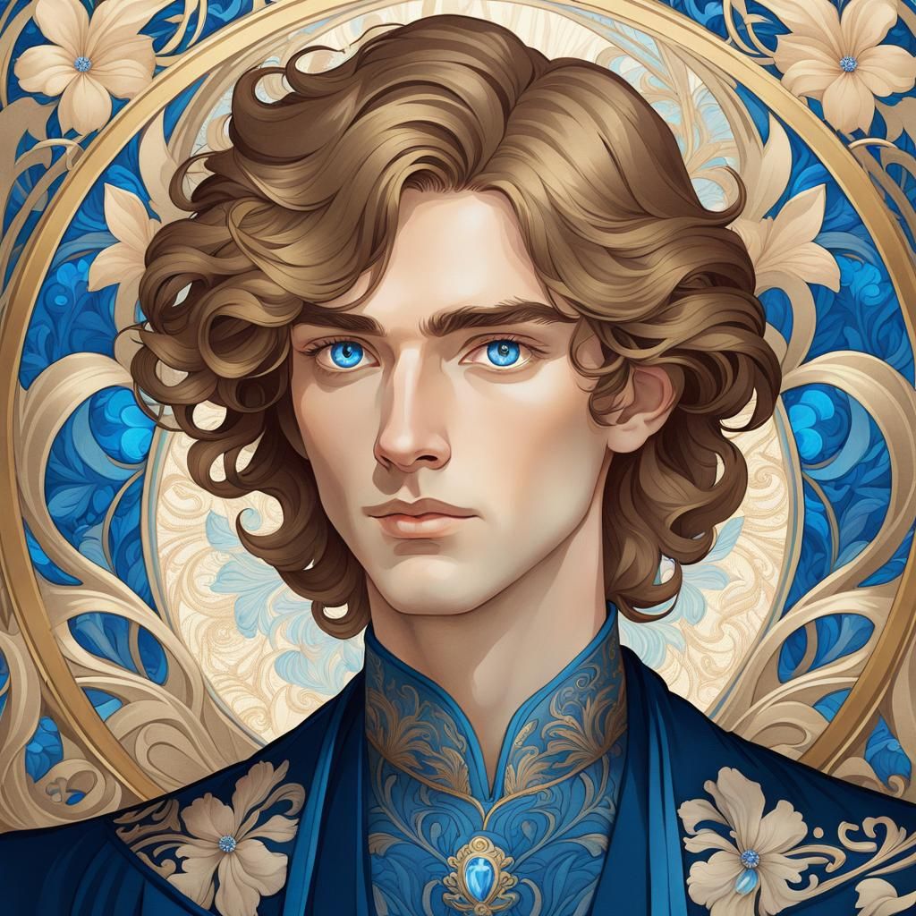 Art Nouveau Portrait of a Young Man