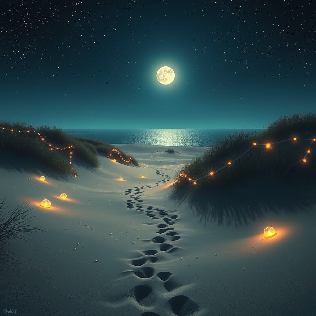 Moonlit Dunes of Enchanted Brittany