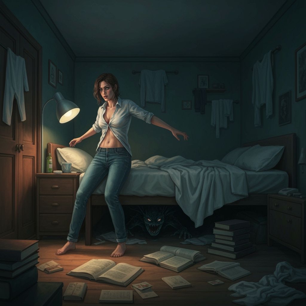 Woman and Shadow Monster, Digital Art