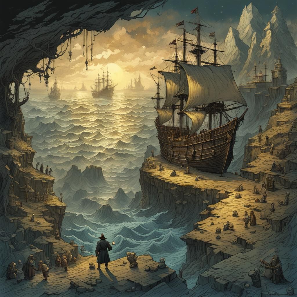 Detailed Treasure Map in Fantasy Art Style