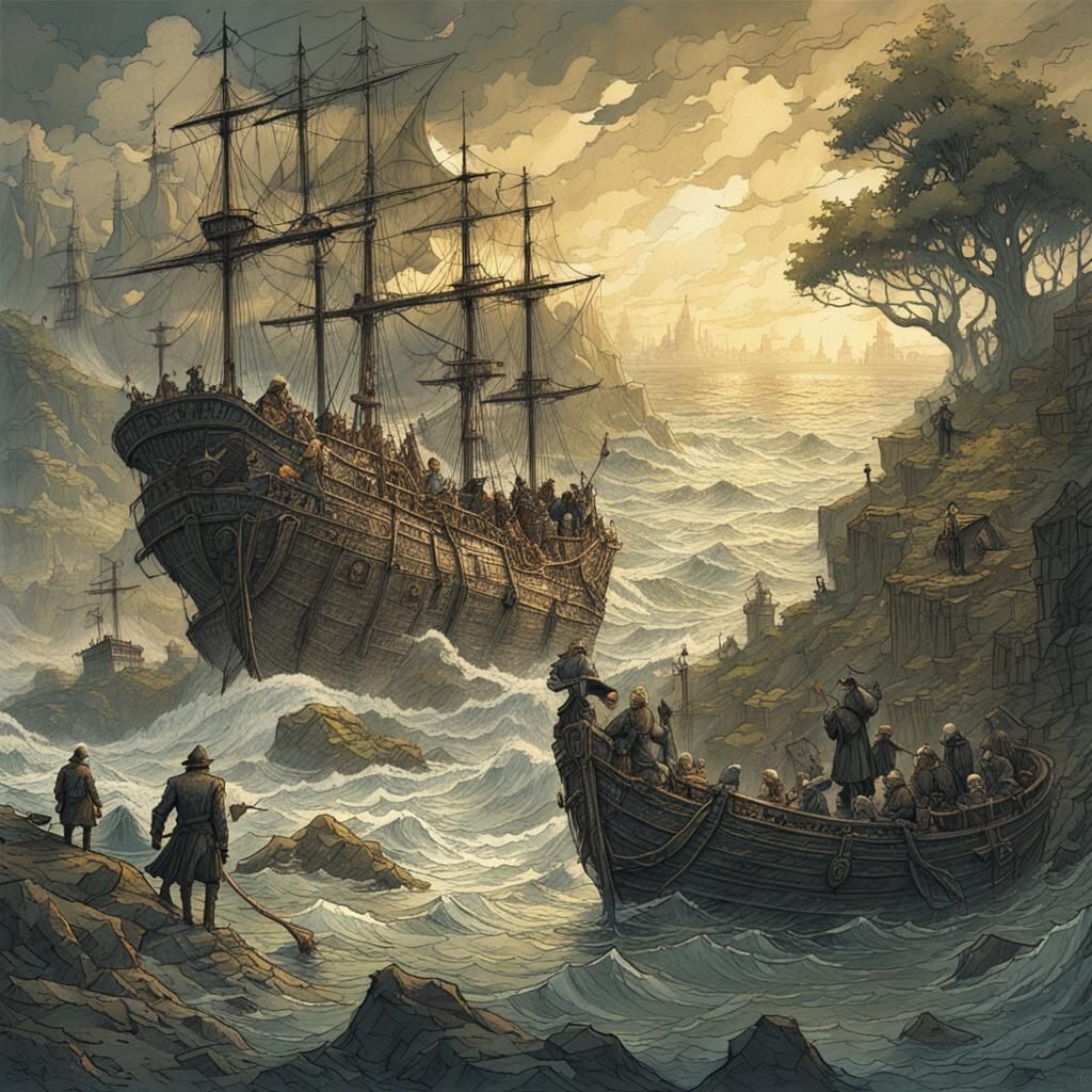 Detailed Treasure Map in Digital Art Style