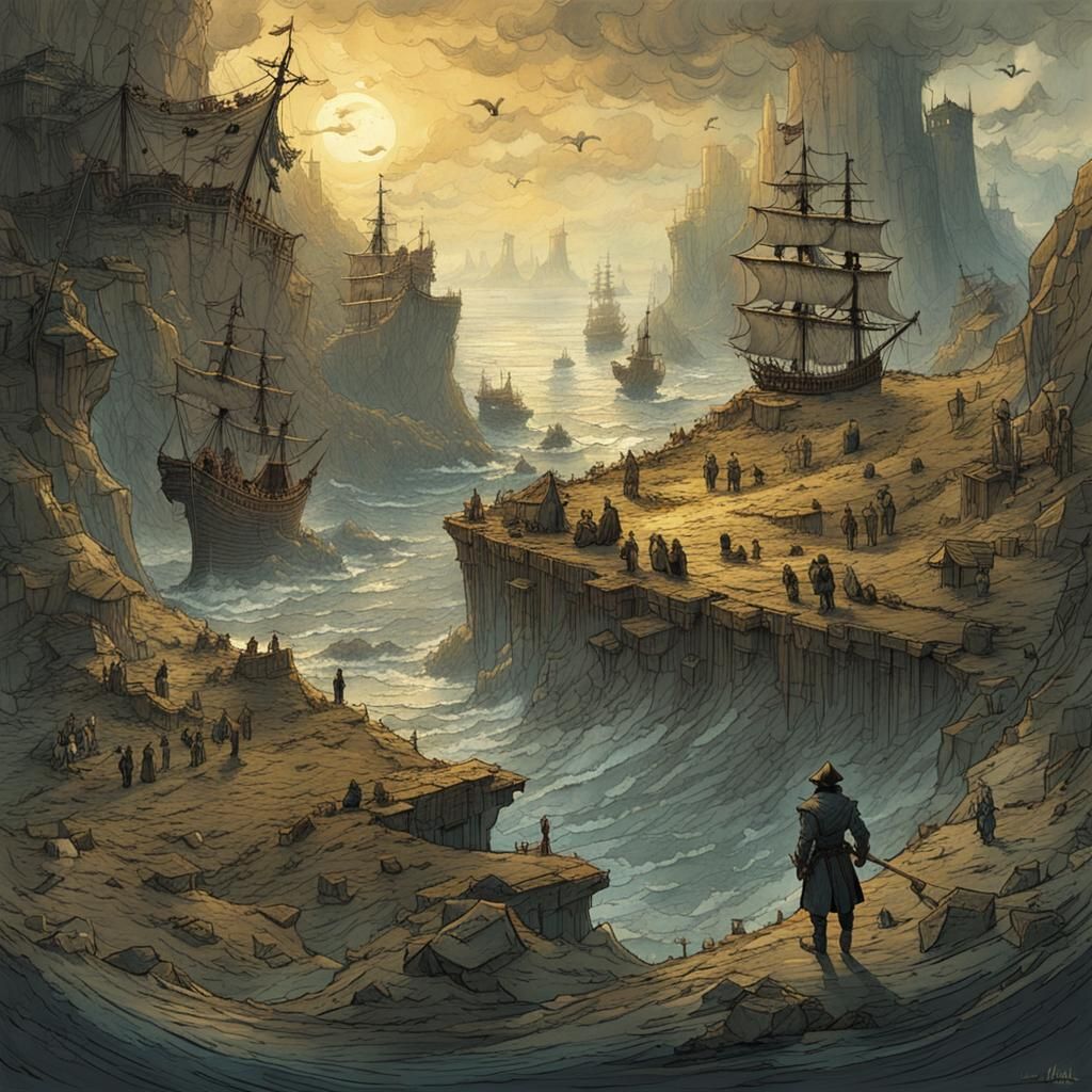 Detailed Treasure Map in Digital Art Style